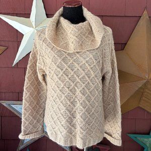 Vtg Y2K 90s A Line Anne Klein Knit Turtleneck Mohair Wool Blend Sweater Size M